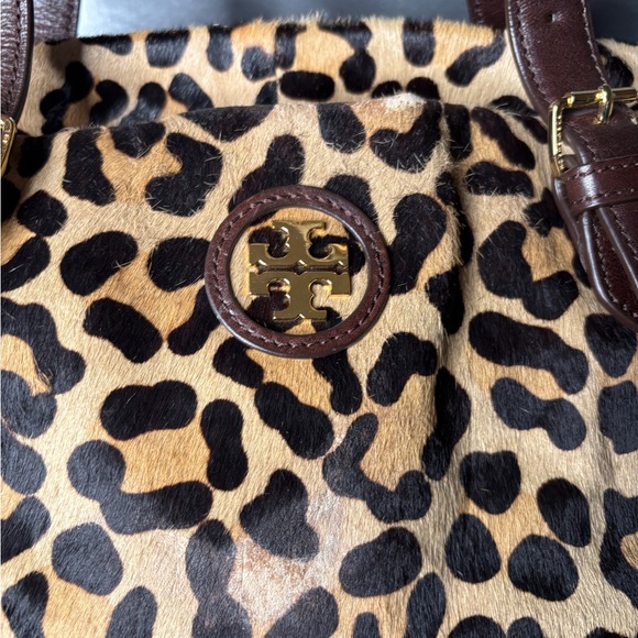Tory Burch City Zip Leopard Jaguar Print Leather Cowhide Tote X-Large - Picture 11 of 17